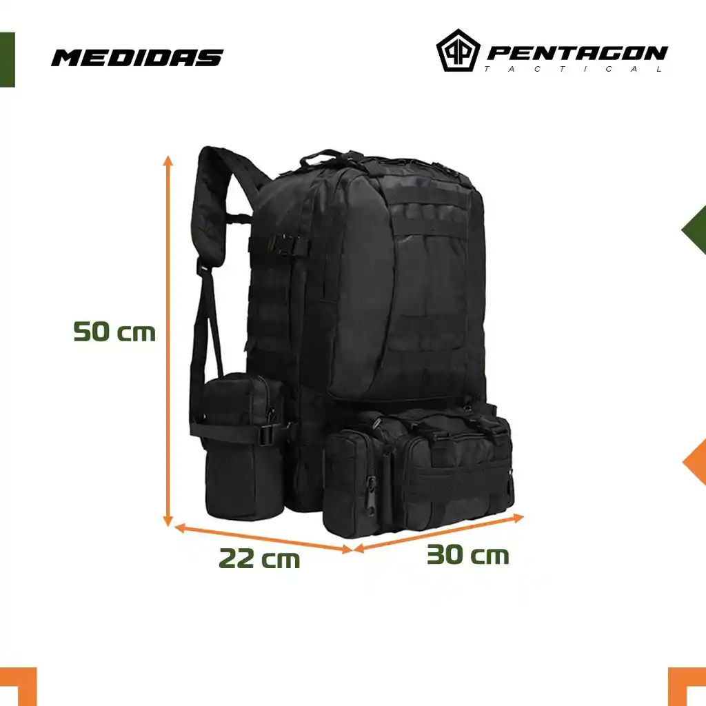 Morral Bolso Maleta Tactica Militar Camping 50l Impermeable