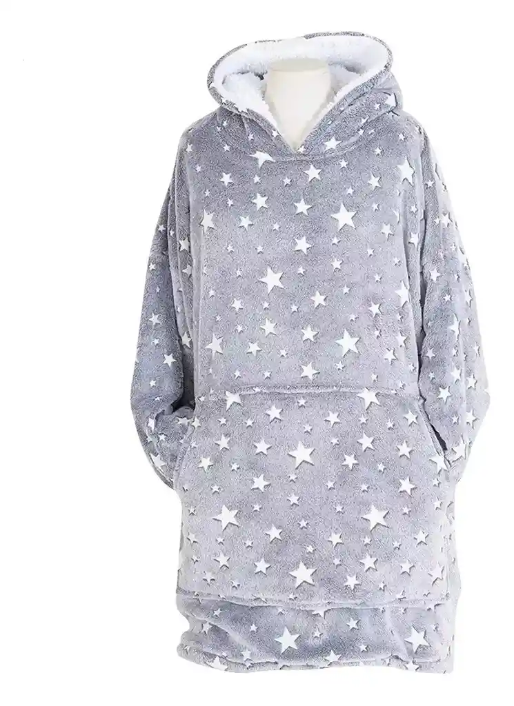 Abrigo Cobija Luminosa De Felpa Con Estampado De Estrellas