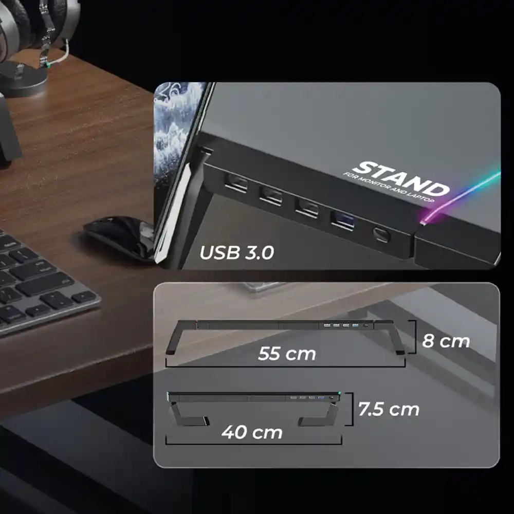 Stand Rgb Para Monitor / Laptop Jyr 016
