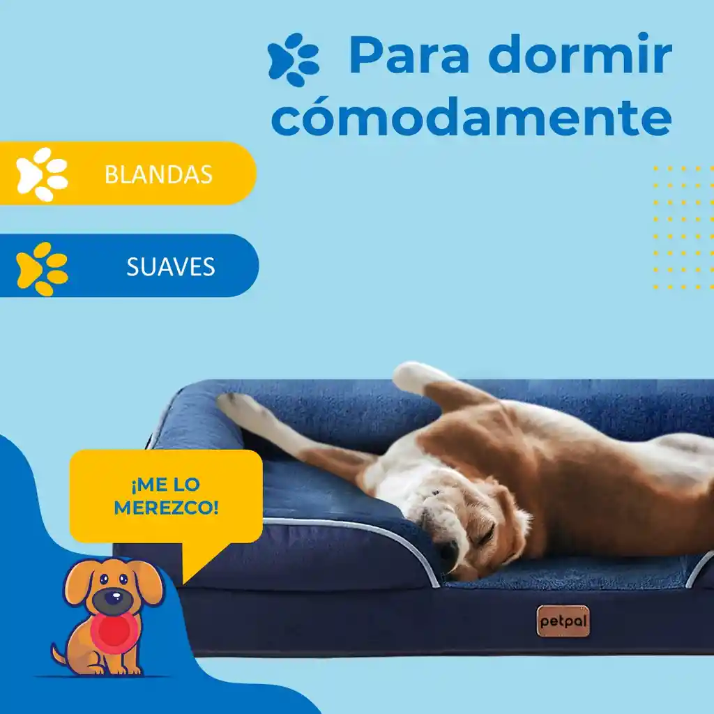 Cama Para Perro Mascota Petpal Impermeable Lavable Grande