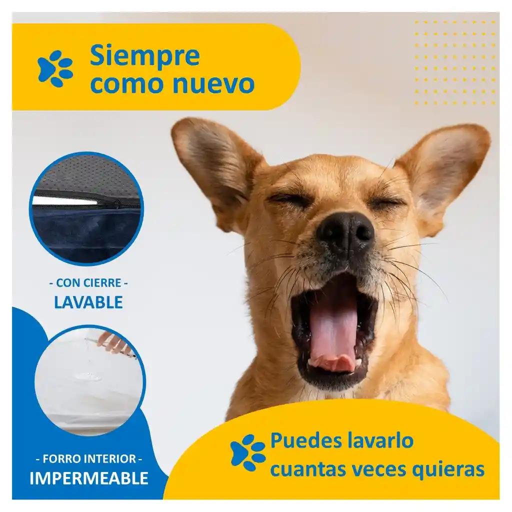 Cama Para Perro Mascota Impermeable Lavable Petpal Mediana