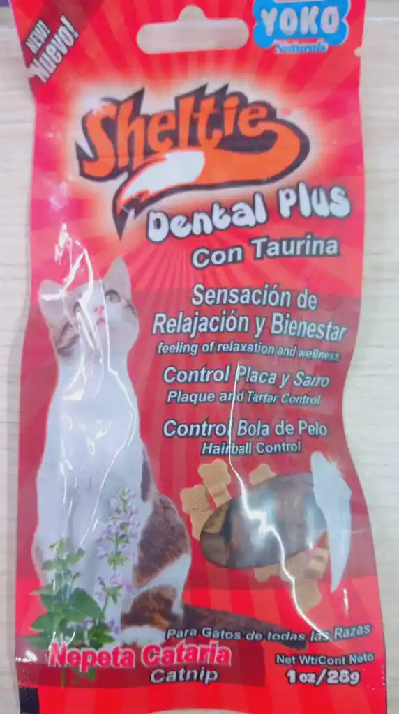 Sheltie Gato Dental Plus Con Taurina Sabor A Nepeta Catarina (catnip) X 28g