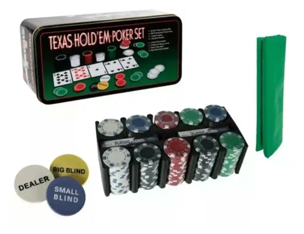 Set Poker Tipo Casino Fichas Cartas Dados Maletín Aluminio