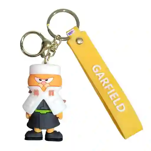 Llavero Silicona 3d Garfield Samurai