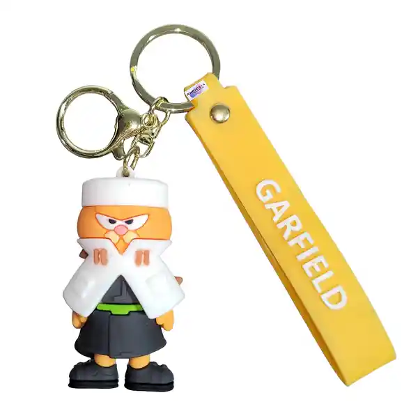Llavero Silicona 3d Garfield Samurai