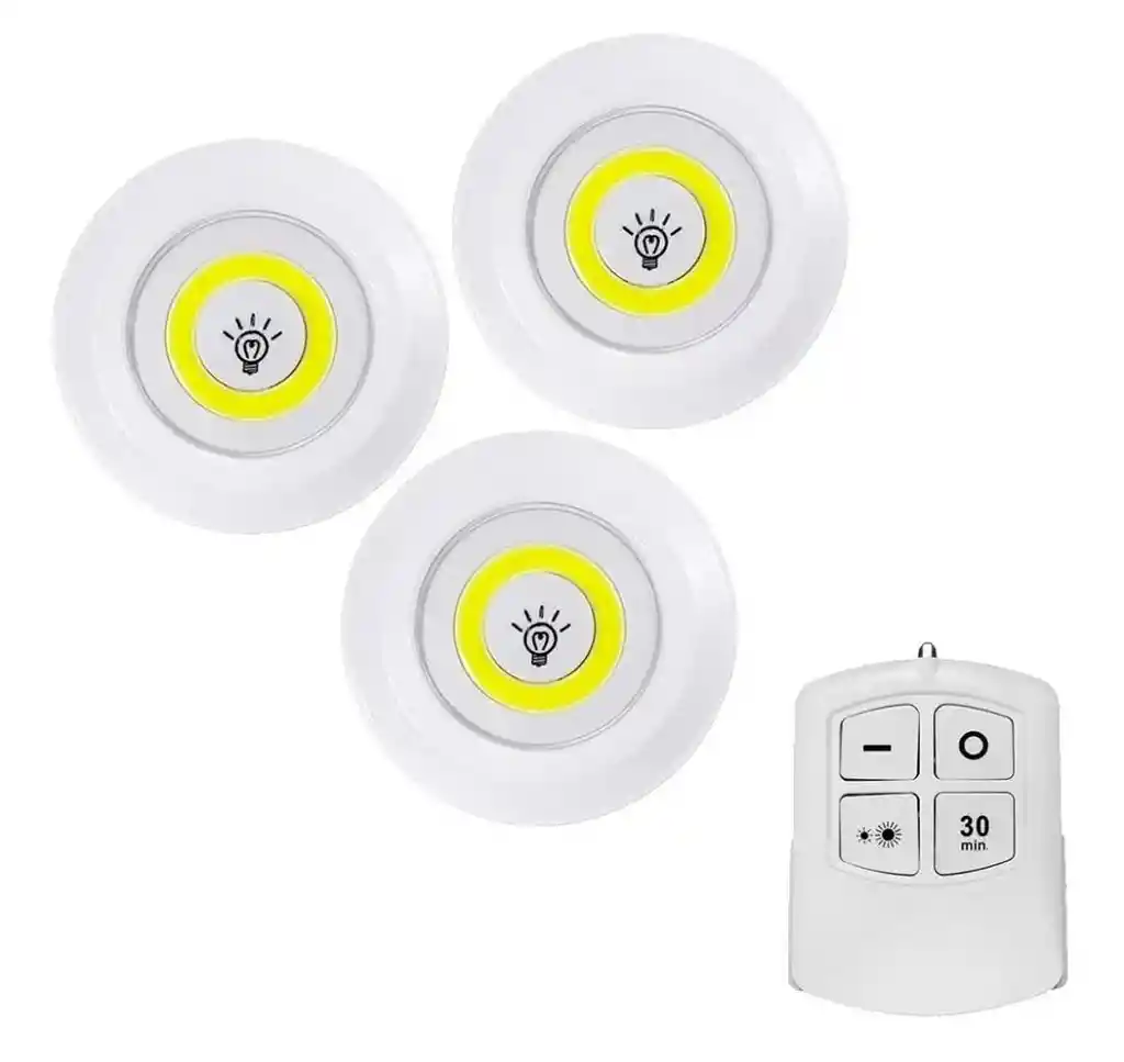 Kit De Lámpara De Punto Inalámbrica Con Control Remoto Con 3 Led