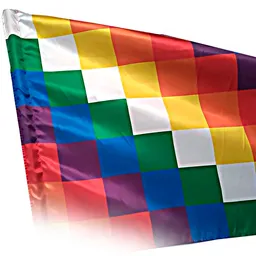 Bandera Wiphala 150 X 90cm Minga Indígena Exterior Grande