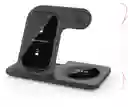 Cargador Inalámbrico 3 En 1 Escritorio Iphone/iwatch/airpods Color Negro