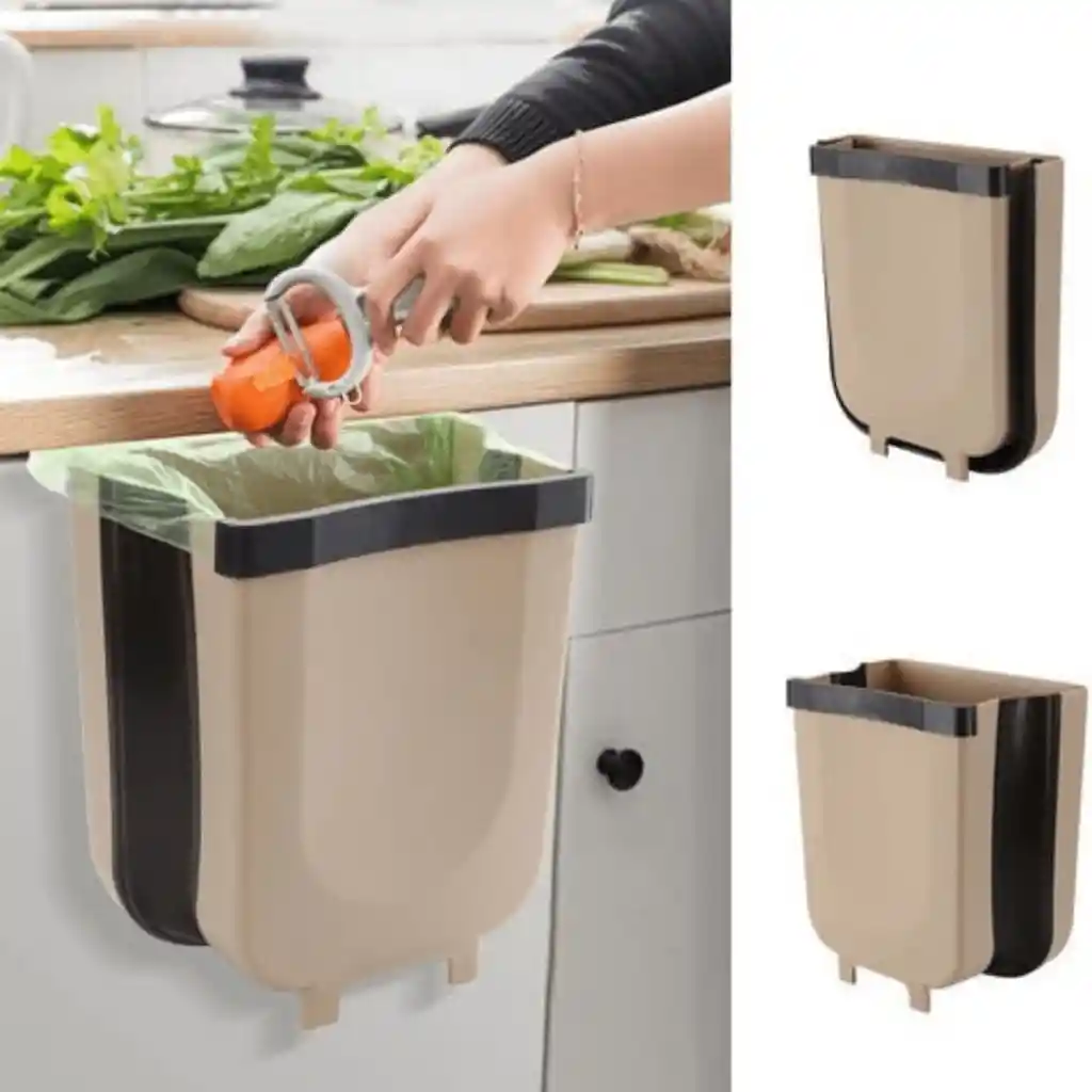 Papelera Plegable Plástica Colgante Para Cocina