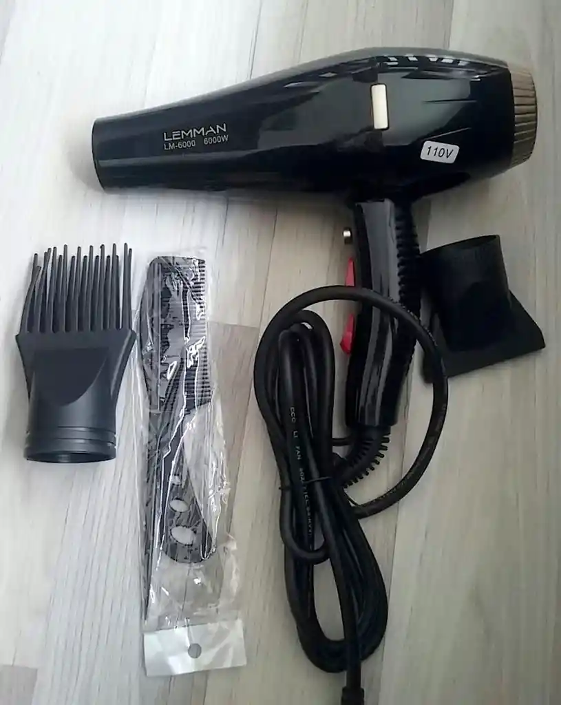 Secador De Cabello Profesional Lemman 6000w + Accesorios