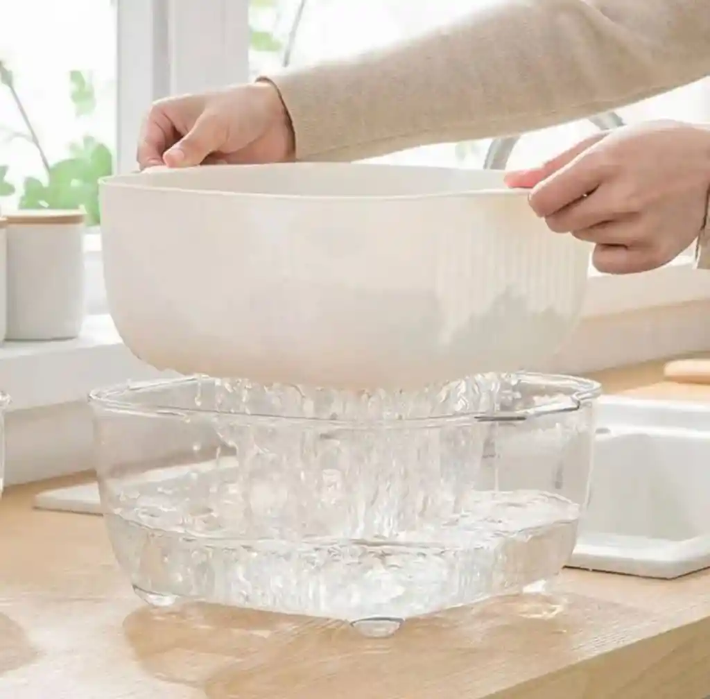 Cesta Con Escurridor Para Alimentos Tazon De Cocina Con Drenaje