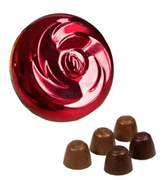 Estuche Chocolates Bombones Regalo Rosa Redonda 45gr