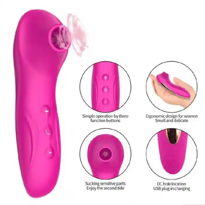 Vibrador Succionador De Clitoris (recargable Usb) 10 Frecuencias De Succion