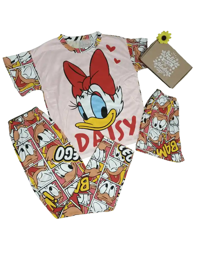 Pijama Mujer Disney Daisy 3 Piezas Talla Unica