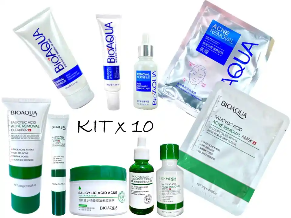 Bioaqua Kit Anti Acne X4 Y Kit Acido Salicilico X6