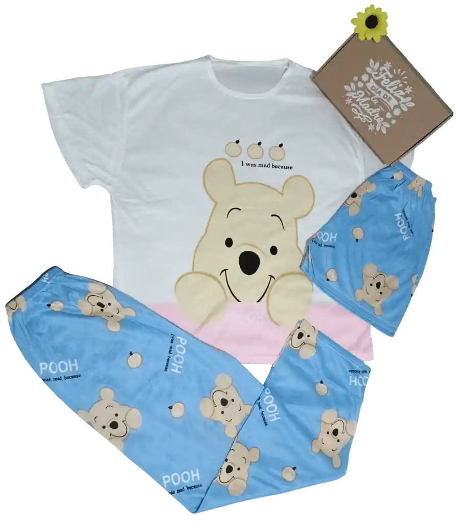 Pijama Mujer Disney Winnie Pooh 3 Piezas Talla Unica