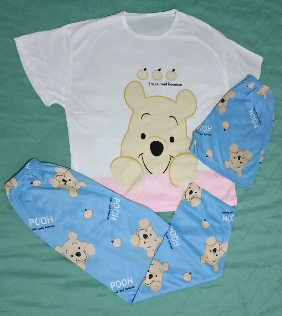 Pijama Mujer Disney Winnie Pooh 3 Piezas Talla Unica