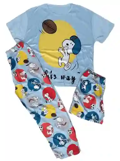 Pijama Mujer Disney Snoopy 3 Piezas Talla Unica