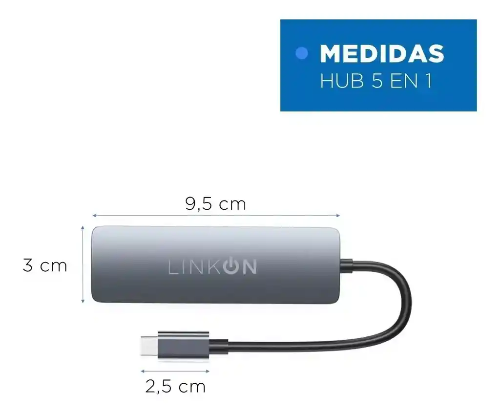 Hub Adaptador Usb C Multipuerto 5 En 1 Para Mac Macbook Win