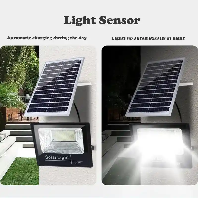 Lámpara Led Solar Recargable Exterior Con Reflector De 50w