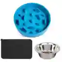 Plato Comida Perro Mascota Set Petpal Set Bebedero + Tapete