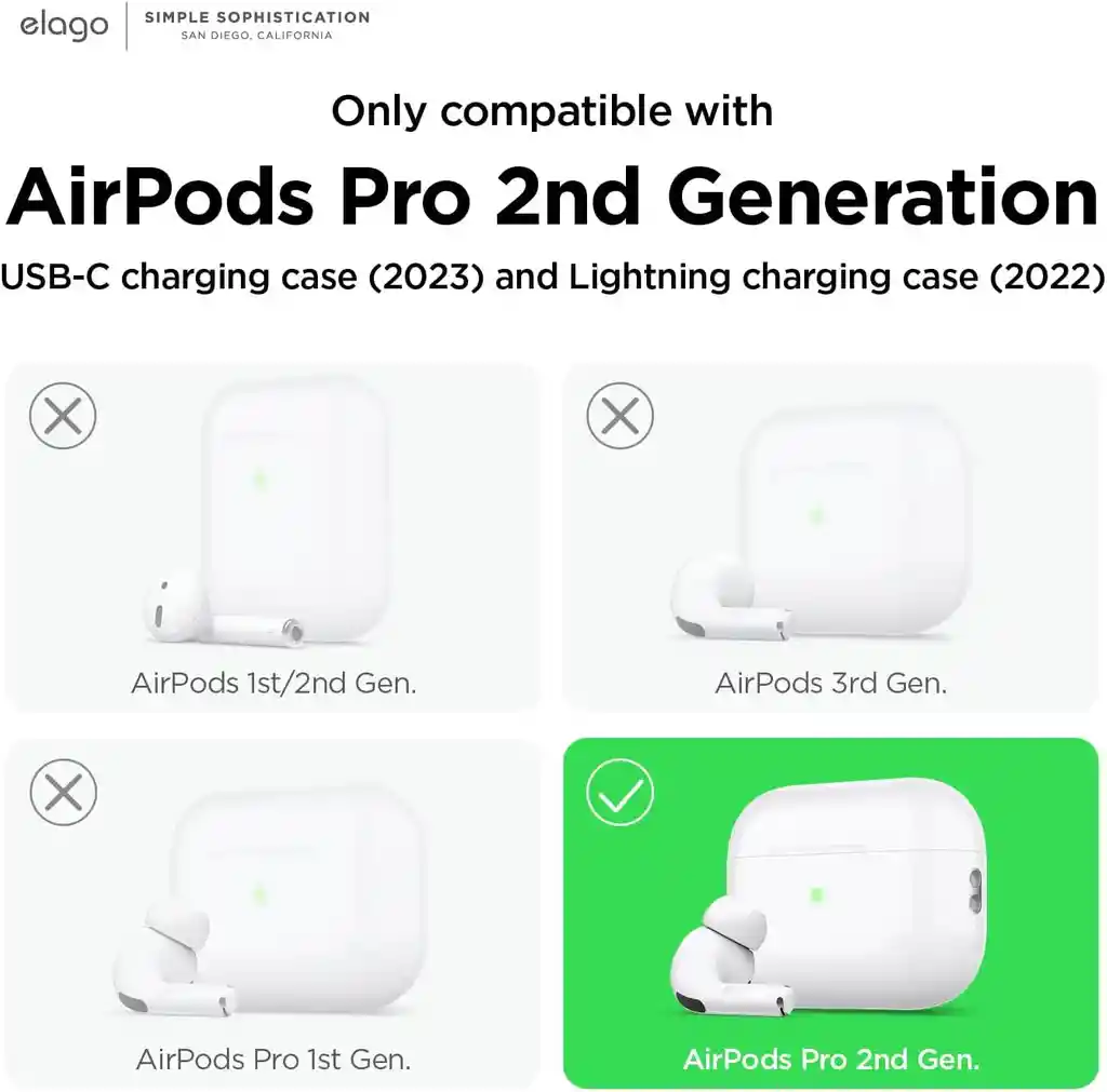 Elago Estuche Para Airpods Pro 2 Con Cordón En Verde Menta