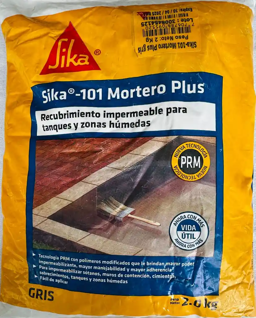 Sika 101 Mortero Plus X 2 Kilos - Gris