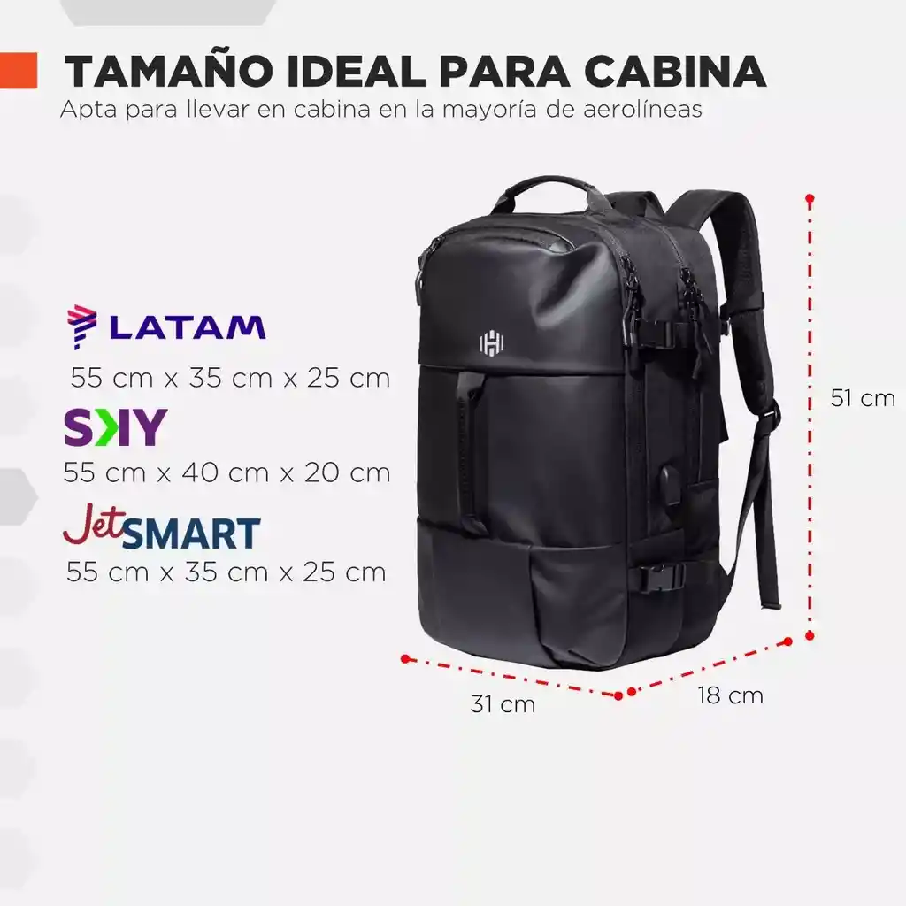 Morral Bolso Maleta De Viaje Portatil Impermeable 28l + Usb