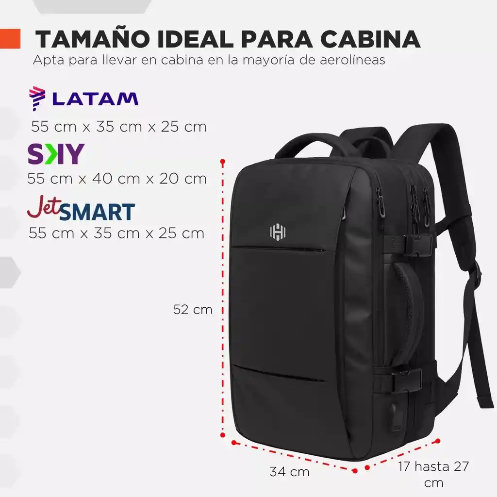 Morral Bolso Maleta De Viaje Portatil Impermeable 47l + Usb