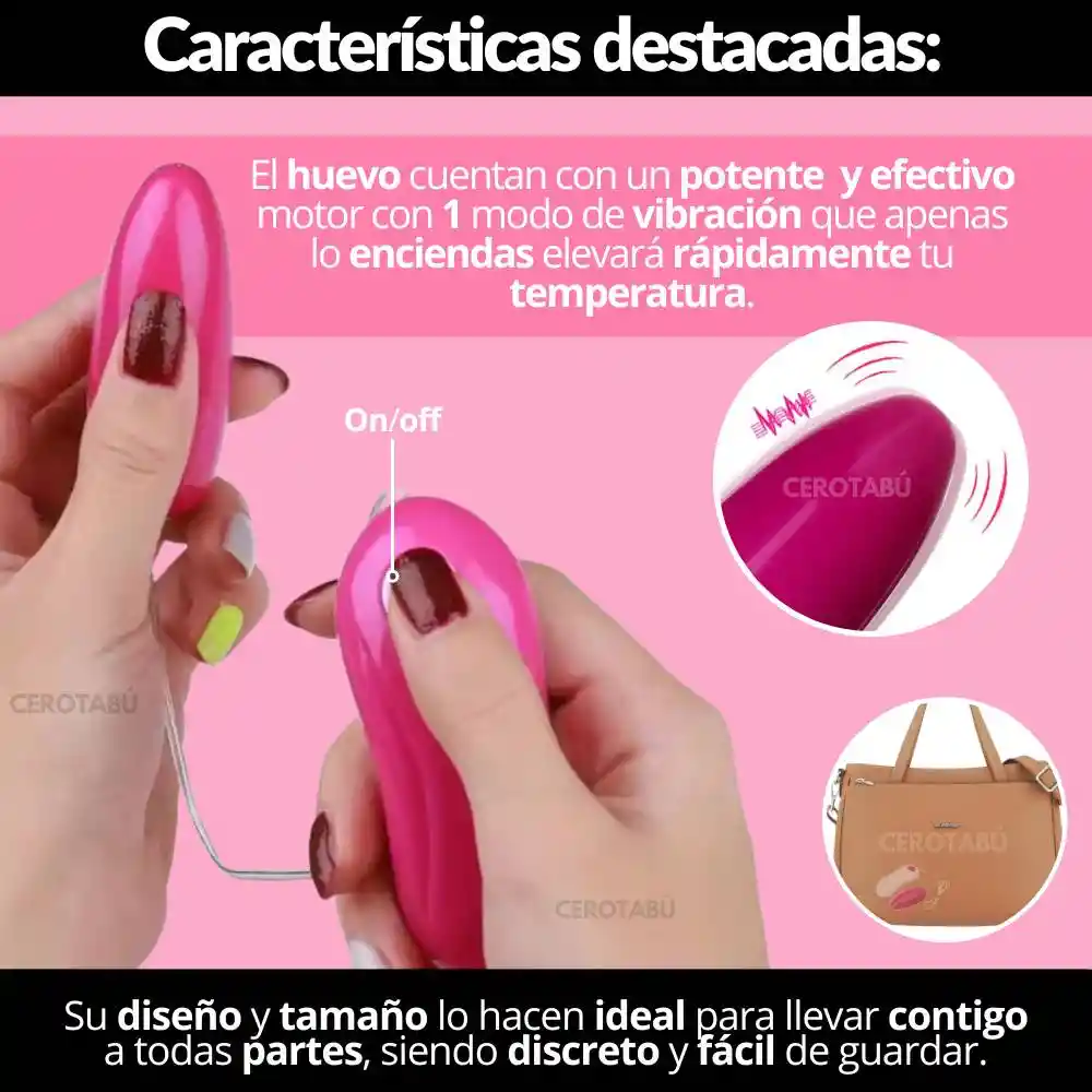 Vibrador Huevo Control Remoto Alámbrico