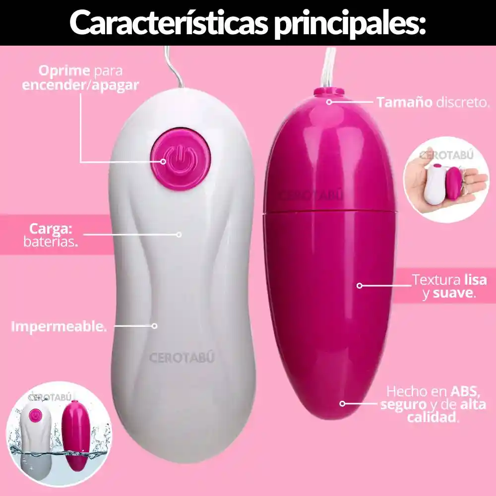 Vibrador Huevo Control Remoto Alámbrico