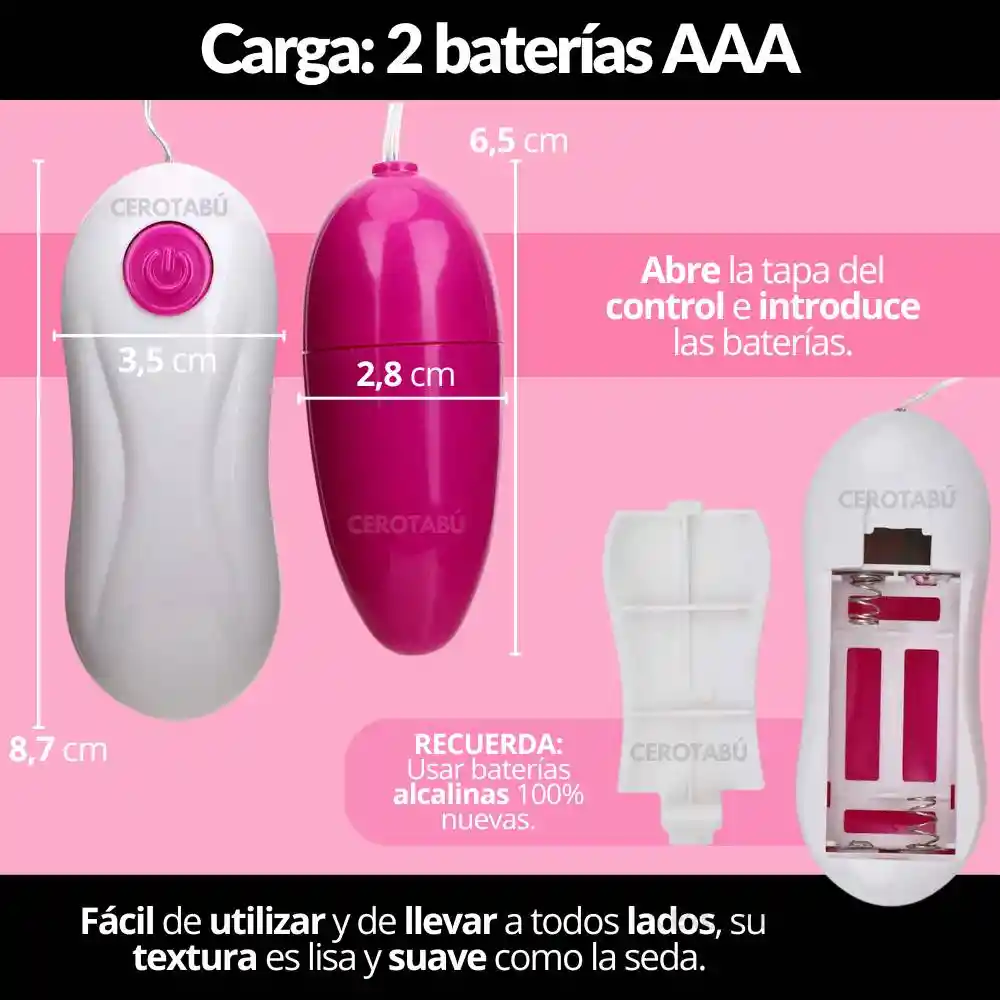 Vibrador Huevo Control Remoto Alámbrico