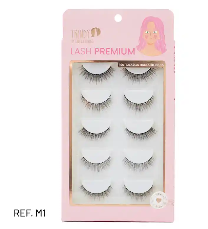 Pestañas Trendy Set X5 Lash Premium Ref Lpm1