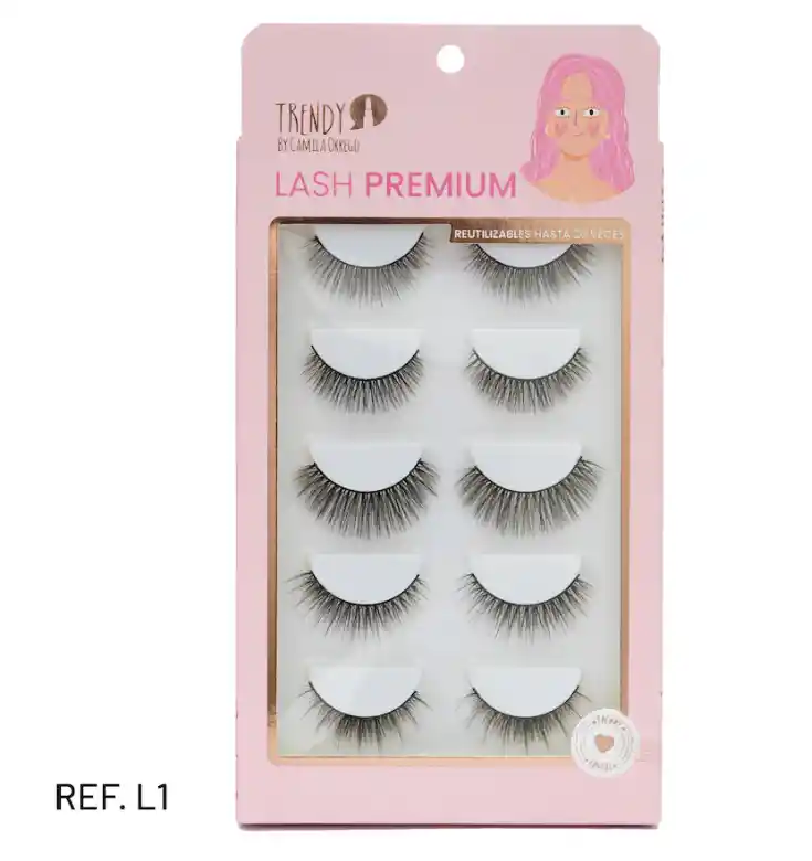 Pestañas Trendy Set X5 Lash Premium Ref Lpl1