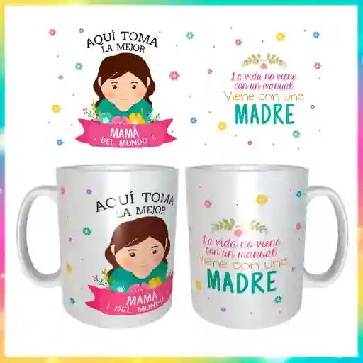 Mug Con Masmelos Y Envoltura Dia De La Madre