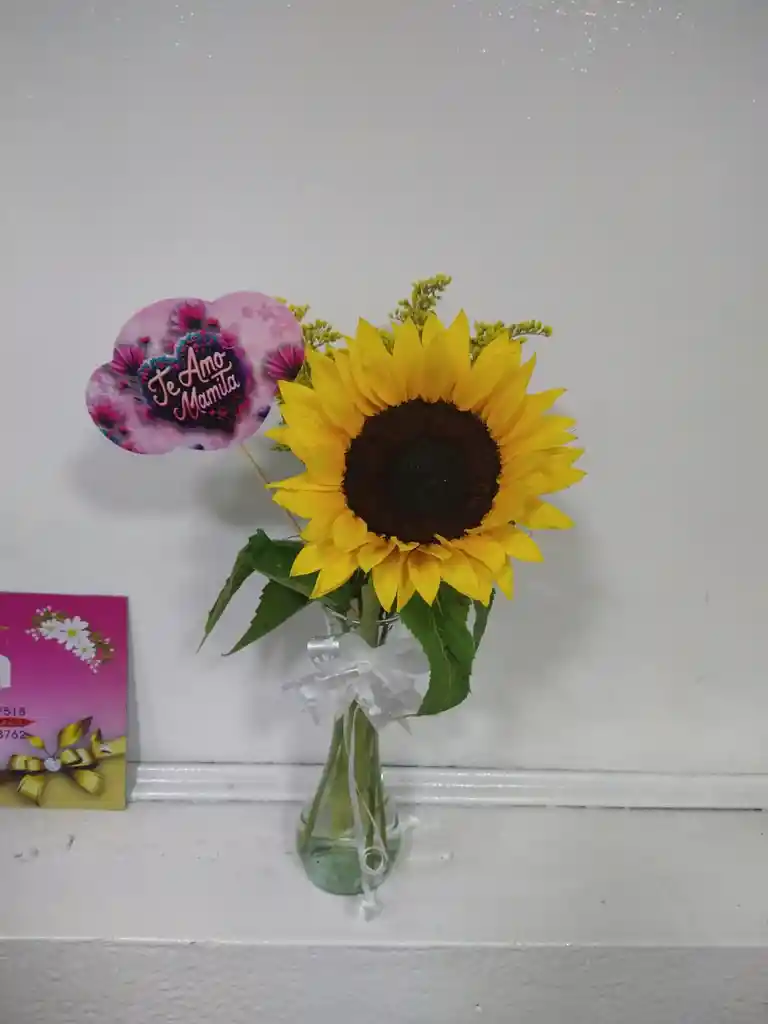 Arreglo Floral Solicitario De 1 Girasol Con Jarron