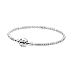 Pulsera Brazalete Pandora Malla De Plata Con Cierre Circular 596543 Plata 925 Talla 18cm