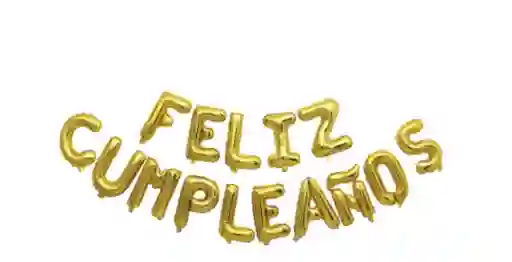 Globo Feliz Cumpleanos Letras Dorado