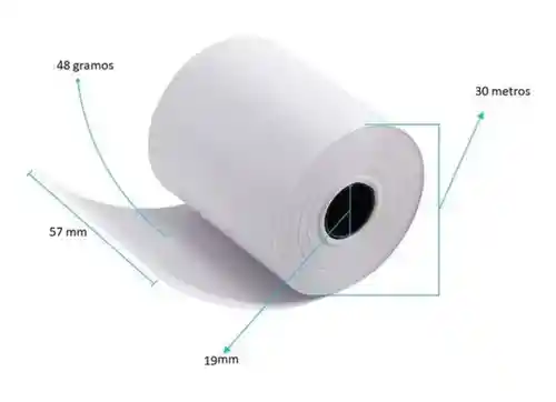 Rollo De Papel Termico Para Impresora De 58mm X 30mts Indivual