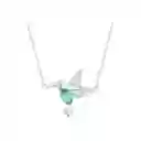 Collar Para Mujer Dije Pájaro Colibrí Cristal En Plata 925