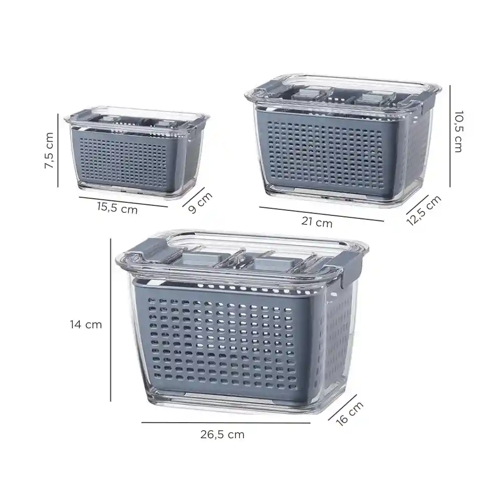 Kit De Contenedores Escurridores Multiusos