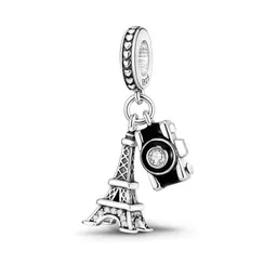 Charm Dije Torre Eiffel Cámara Viaje París En Plata 925