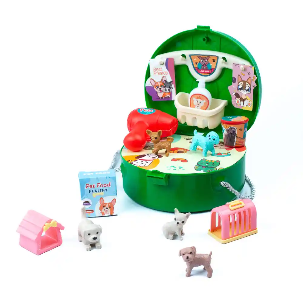 Carterita Para Niñas Tienda De Mascotas 19 Pzs