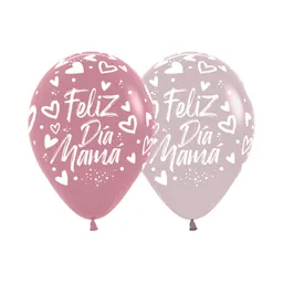 Globos R12 Feliz Dia Mama Pastel Surtido X 12