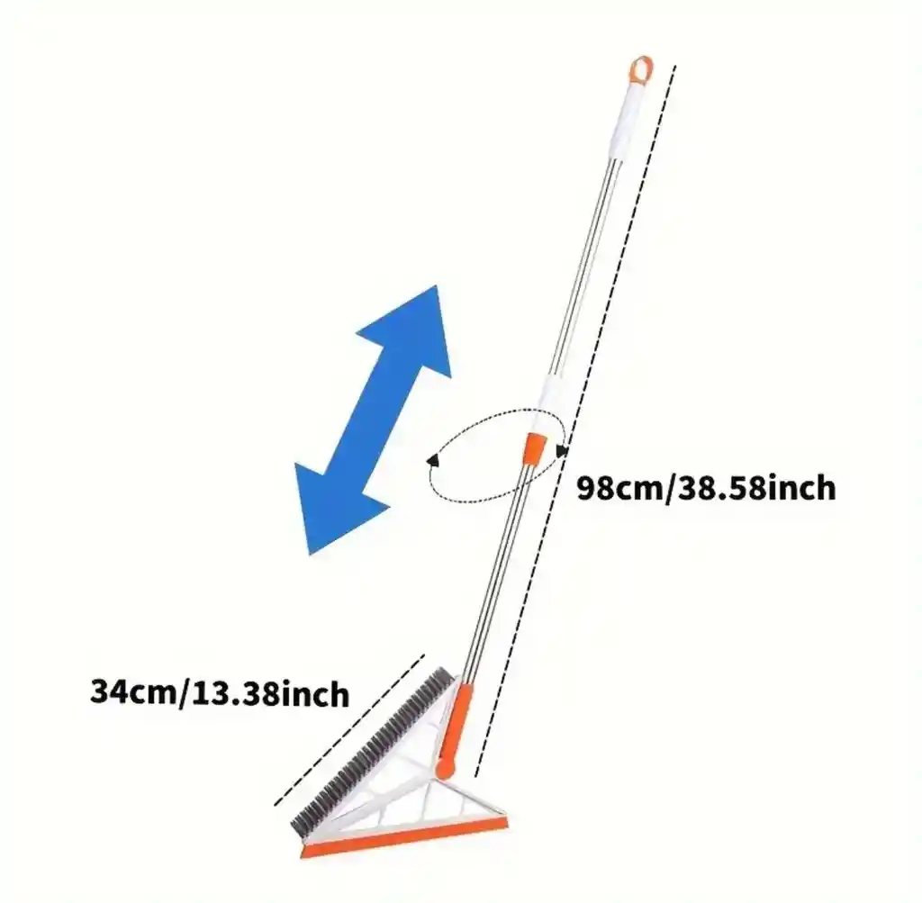 Escoba Con Mango Retráctil Ajustable Cepillo Función 2 En 1 Para Limpieza Baño Limpiador De Suelos En Silicona