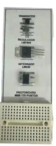 Kit Electronica Dos Incluye Transistor Un Regulador Un Integrado Y Un Protoboard Mini Maqueta Experimento Escolar Universidades