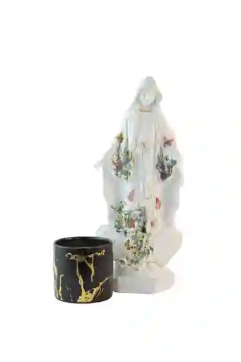 Virgen Abastodeco Figura Medalla Milagrosa Con Vela Aromatizada