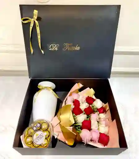 Luxury Roses X 24 Colores Surtidos Exportación . + Jargon + Ferrero Rocher. Día De La Madre