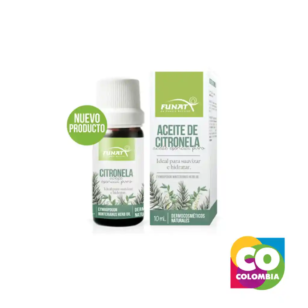 Aceite De Citronela Marca Funat Embalaje De 1 Unidad Por 10ml