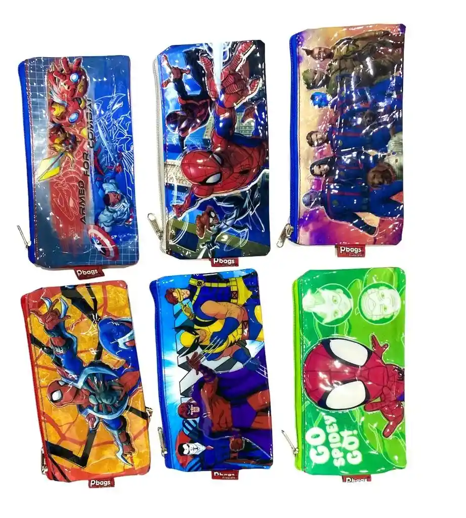 Cartuchera Para Niño 1 Bolsillo Primavera Súper Héroes Diseños Surtidos